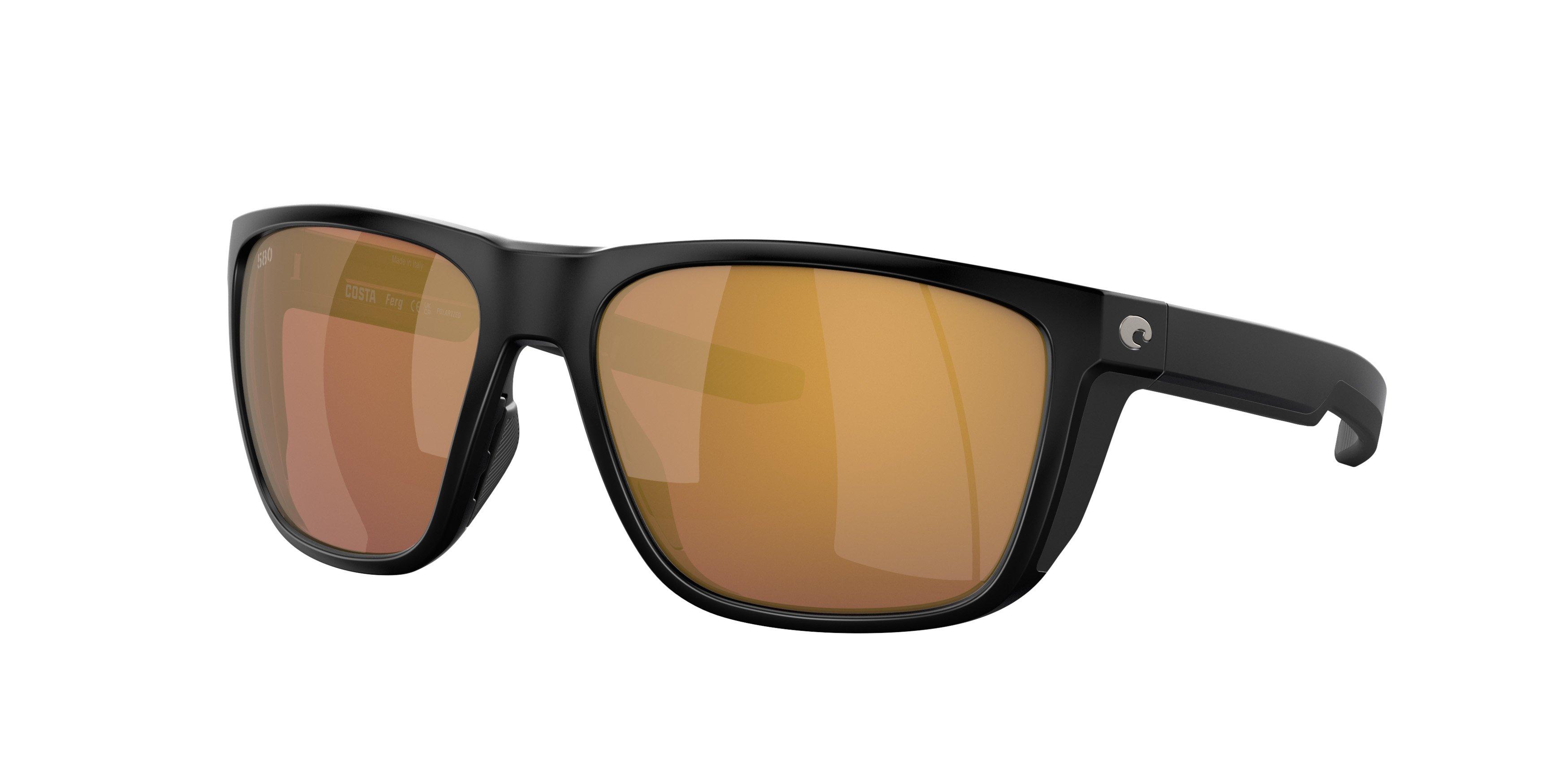Costa Del Mar Ferg Gold Mirror Polarized 580G Matte Black Sunglasses